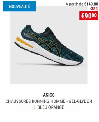 Decathlon ASICS CHAUSSURES RUNNING HOMME - GEL-GLYDE 4 H BLEU ORANGE aanbieding