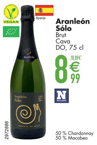 Cora Aranleón Sólo Brut Cava DO, 75 cl aanbieding