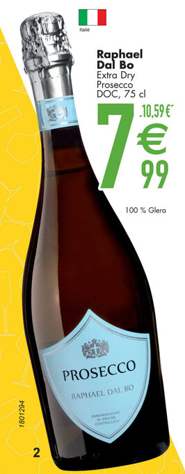 Cora Raphael Dal Bo Extra Dry Prosecco DOC, 75 cl aanbieding