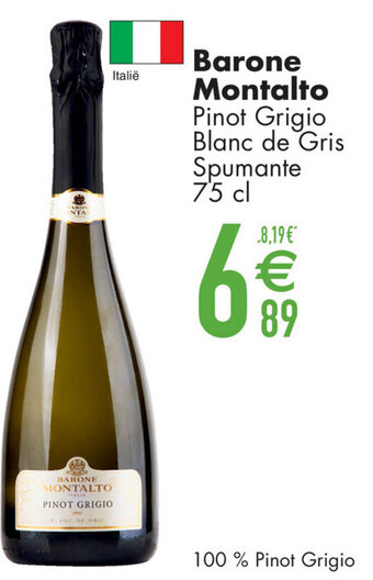 Cora Barone Montalto Pinot Grigio Blanc de Gris Spumante 75 cl aanbieding