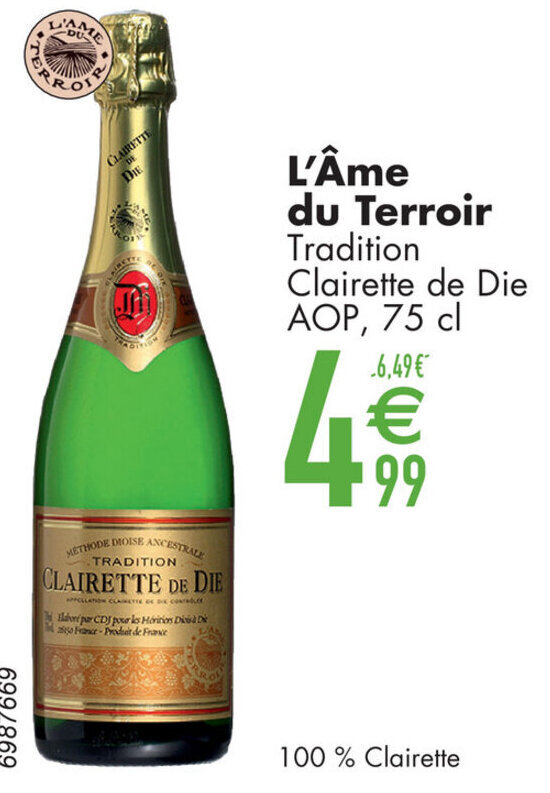 Cora L'Âme du Terroir Tradition Clairette de Die AOP, 75 cl aanbieding
