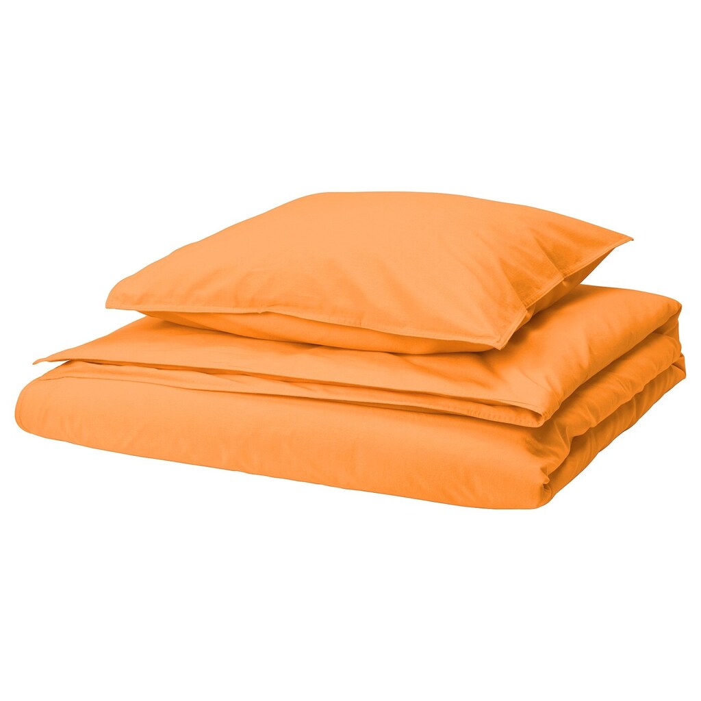 IKEA Ängslilja dekbedovertrek en kussensloop, oranje, 150x200/50x60 cm aanbieding