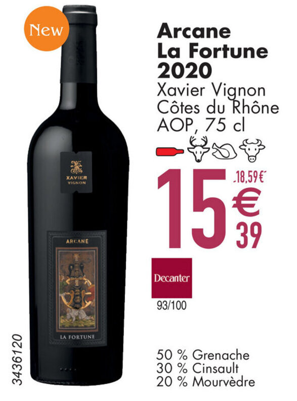 Cora Arcane La Fortune 2020 Xavier Vignon Côtes du Rhône AOP, 75 cl aanbieding