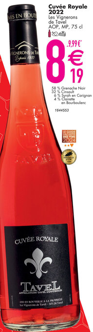 Cuvée Royale 2022 Les Vignerons de Tavel AOP, MP, 75 cl