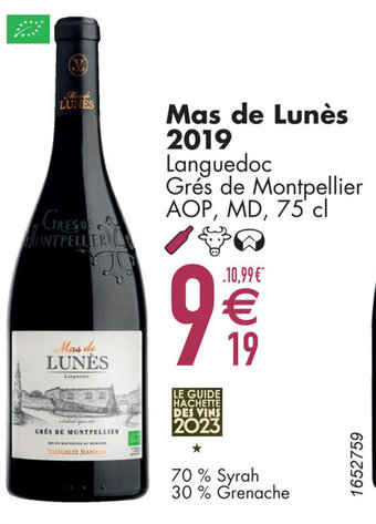 Mas de Lunès 2019 Languedoc Grés de Montpellier AOP, MD, 75' cl