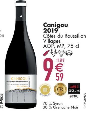 Canigou 2019 Côtes du Roussillon Villages AOP, MP, 75 cl