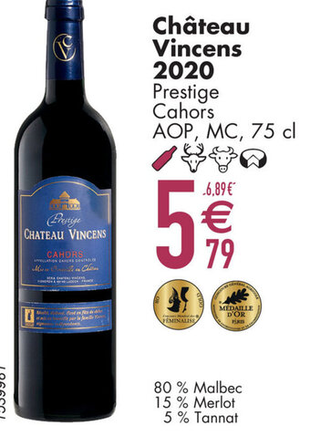 Cora Château Vincens 2020 Prestige Cahors AOP, MC, 75 cl aanbieding