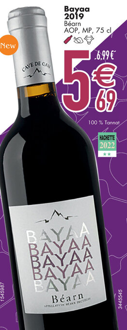 Cora Bayaa 2019 Béarn AOP, MP, 75 cl, aanbieding