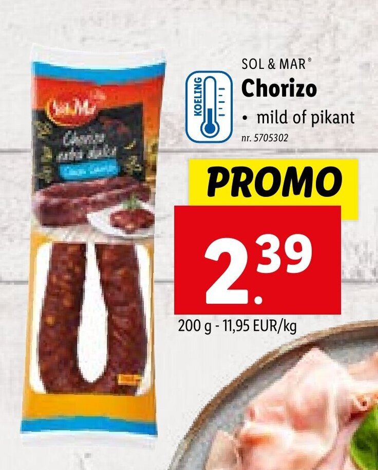Chorizo promotie bij Lidl