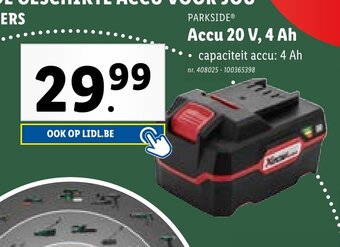 Accu 20 V, 4 Ah