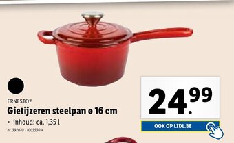 Lidl Gietijzeren steelpan 16 cm aanbieding