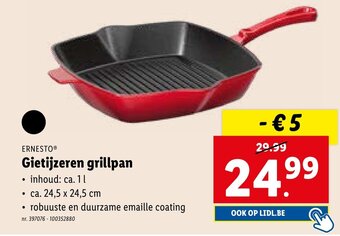 Lidl Gietijzeren grillpan aanbieding