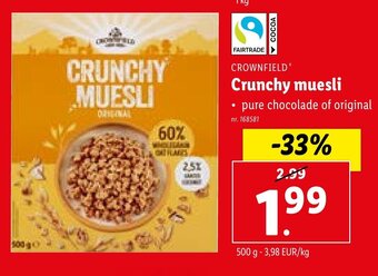 Lidl Crunchy muesli aanbieding