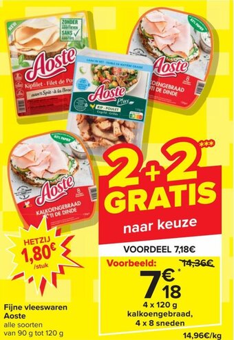 Carrefour Market Fijne vleeswaren Aoste aanbieding
