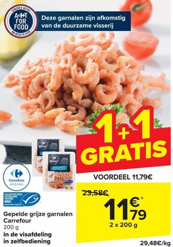 Carrefour Market Gepelde grijze garnalen aanbieding