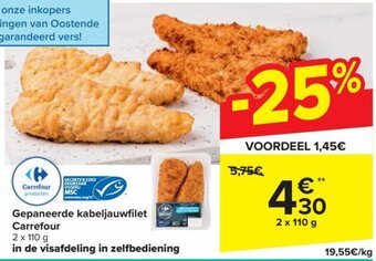 Carrefour Market Gepaneerde kabeljauwfilet aanbieding