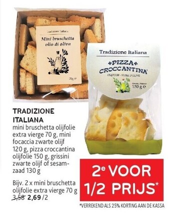 Alvo Tradizione italiana mini bruschetta olijfolie extra vierge 70 g aanbieding