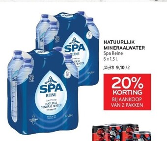 Natuurlijk mineraalwater spa reine 6 x 1,5 l