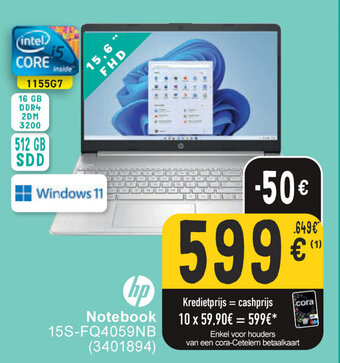 Cora Hp Notebook aanbieding