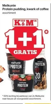 Spar Melkunie protein pudding, kwark of coffee aanbieding
