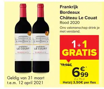 Carrefour Frankrijk Bordeaux Château Le Couat aanbieding