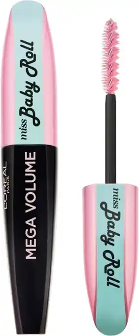 Bol.com L’oréal paris mega volume miss baby roll mascara - zwart aanbieding
