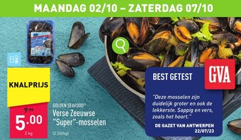 ALDI Verse Zeeuwse "Super" mosselen aanbieding