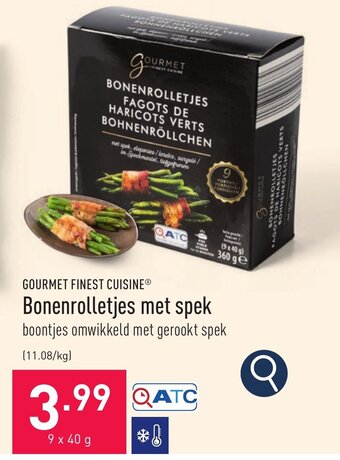 ALDI Bonenrolletjes met spek aanbieding