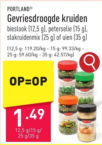 ALDI Gevriesdroogde kruiden aanbieding