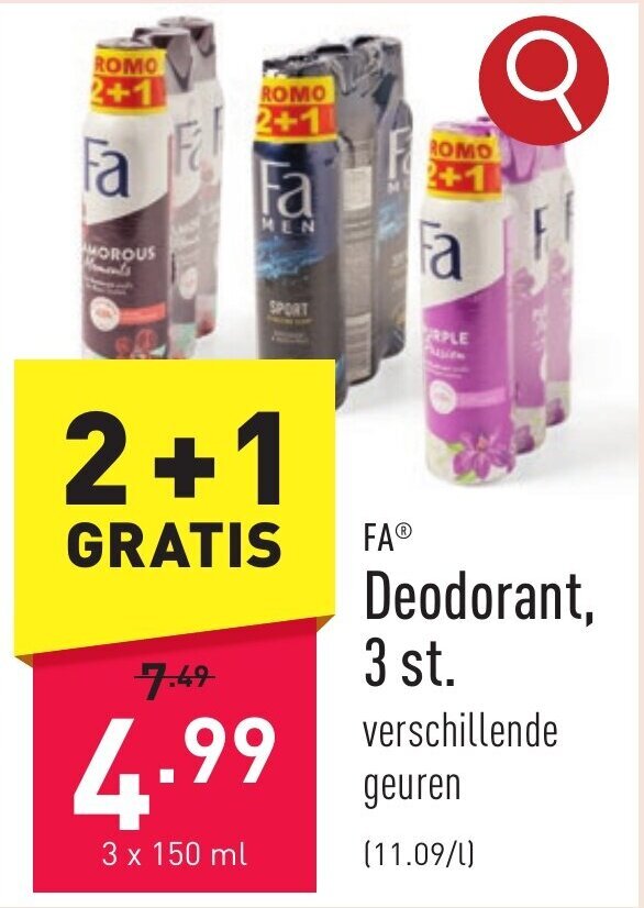 Deodorant promotie bij ALDI