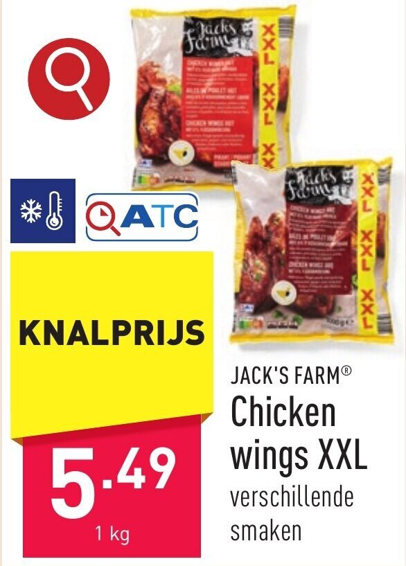 Chicken wings XXL 1 kg promotie bij ALDI
