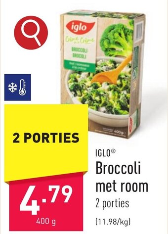 ALDI Broccoli met room 400 g aanbieding
