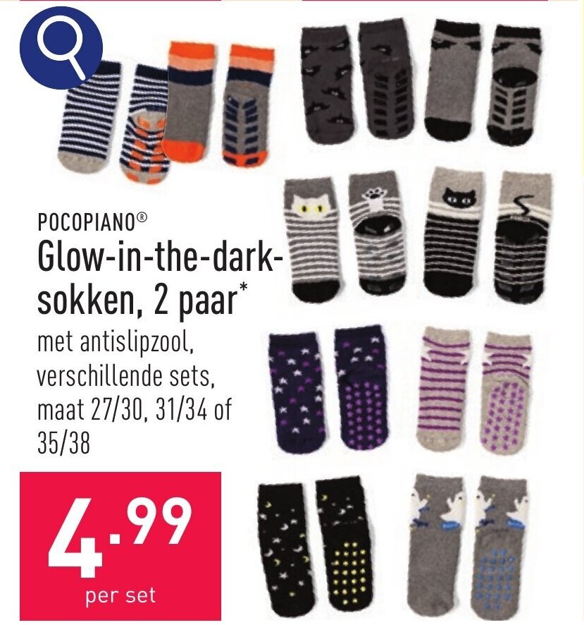 ALDI Glow-in-the-dark-sokken aanbieding