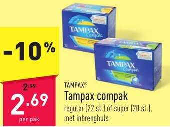 ALDI Tampax compak aanbieding
