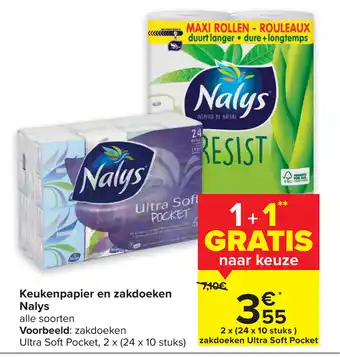 Carrefour Nalys Keukenpapier en zakdoeken aanbieding