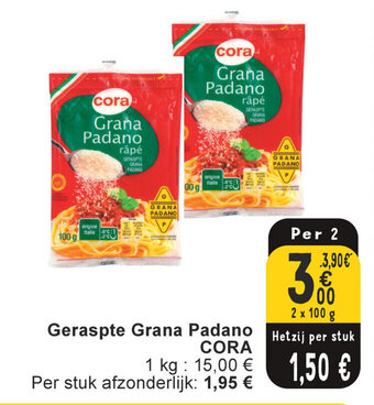 Cora Geraspte Grana Padano aanbieding