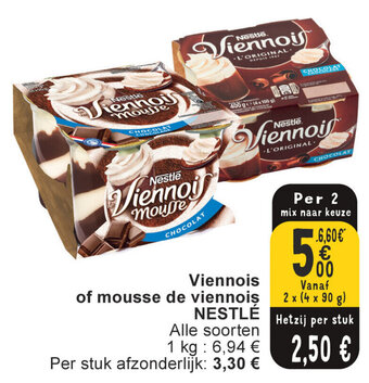 Cora Viennois of mousse de viennois NESTLÉ aanbieding