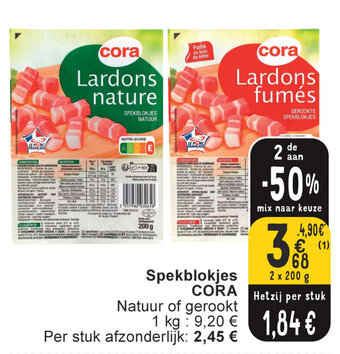 Cora Spekblokjes aanbieding
