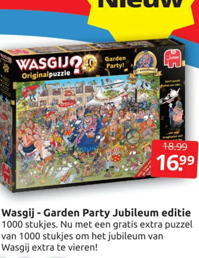 Boekenvoordeel Wasgij - Garden Party Jubileum editie 1000 stukjes aanbieding