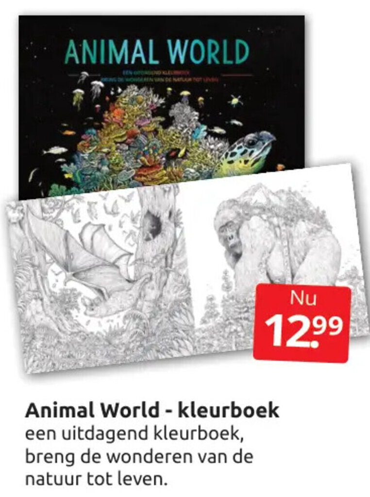 Boekenvoordeel Animal World - kleurboek aanbieding