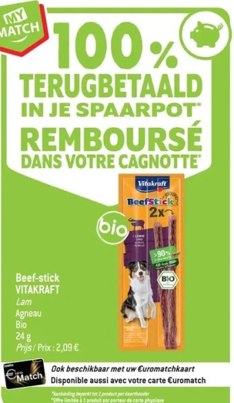 Match Beef-stick vitakraft aanbieding
