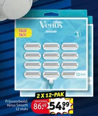 Kruidvat Venus smooth 12 stuks aanbieding