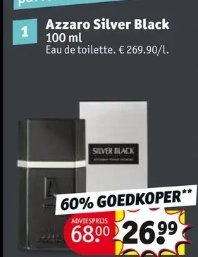 Kruidvat Azzaro silver black 100 ml aanbieding