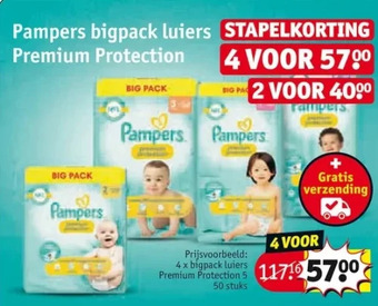 Kruidvat Pampers bigpack luiers premium protection aanbieding
