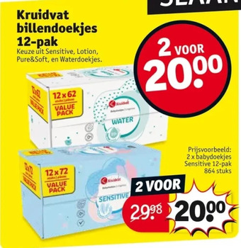 Kruidvat Kruidvat billendoekjes 12-pak aanbieding