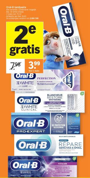 Albert Heijn Oral-b tandpasta aanbieding