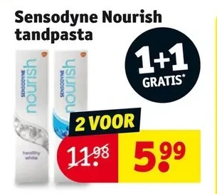 Kruidvat Sensodyne nourish tandpasta aanbieding