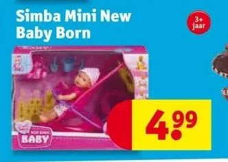 Kruidvat Simba mini new baby born aanbieding
