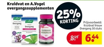 Kruidvat Kruidvat en a.vogel overgangssupplementen aanbieding