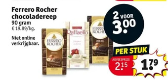 Kruidvat Ferrero rocher chocoladereep aanbieding